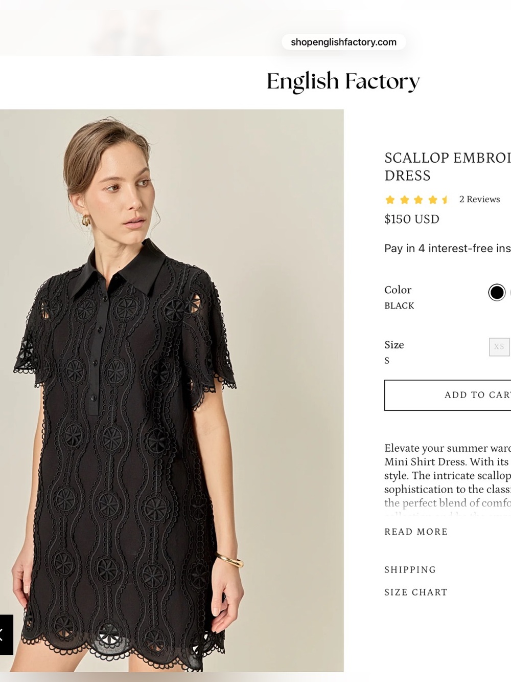 English Factory black eyelet dress
